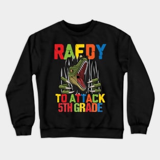 Funny Ready To Attack 5th Grade Shark First Day of School Gifts Kids Crewneck Sweatshirt